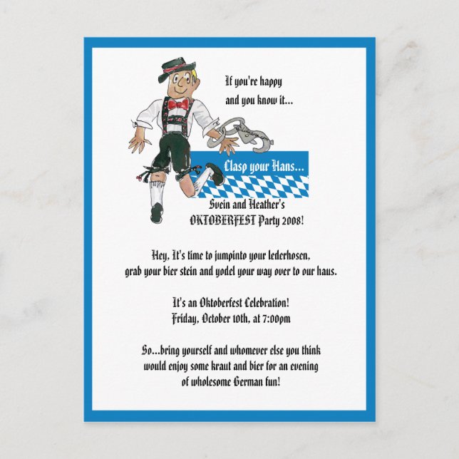 Invitation Oktoberfest Carte postale personnalisée (Devant)