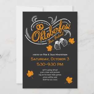 Invitation Oktoberfest Chalkboard Bière virtuelle