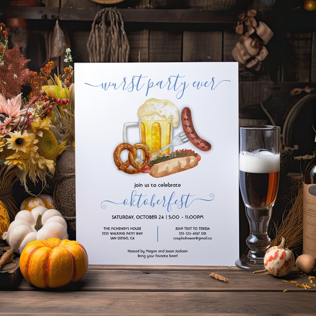Invitation Oktoberfest Fête de saucisses moderne à jamais (Créateur téléchargé)