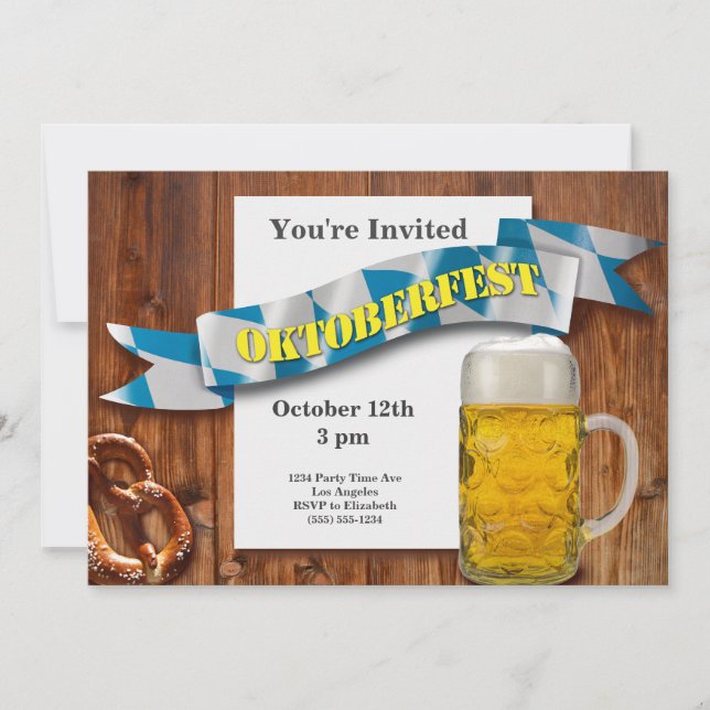 Invitation Oktoberfest German Beer Festival Party (Devant)