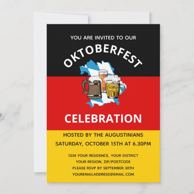 Invitation OKTOBERFEST German Beer Party (Devant)