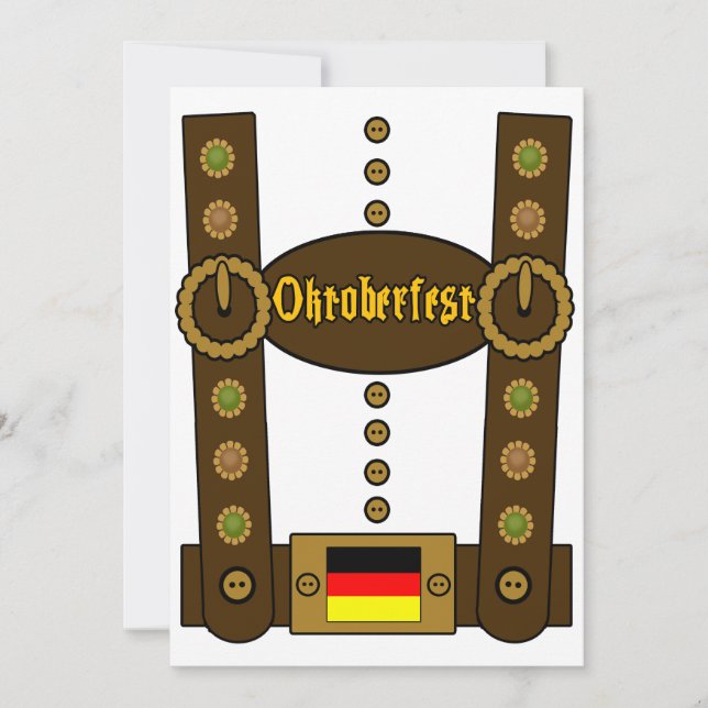 Invitation Oktoberfest Lederhosen Funny (Devant)