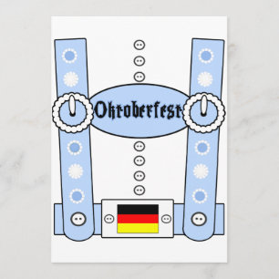 Invitation Oktoberfest Lederhosen Funny Blue