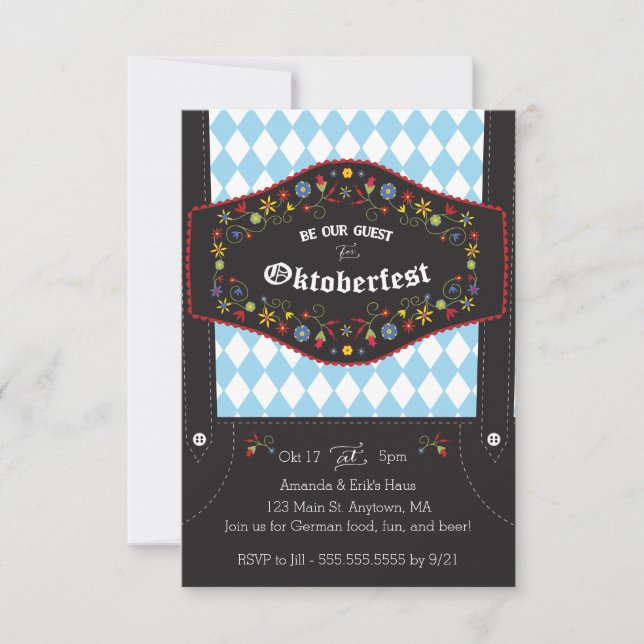 Invitation Oktoberfest (Octoberfest) Allemagne (Devant)