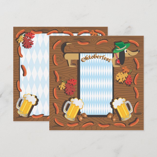 Invitation Oktoberfest Party avec dachshund (Devant / Derrière)