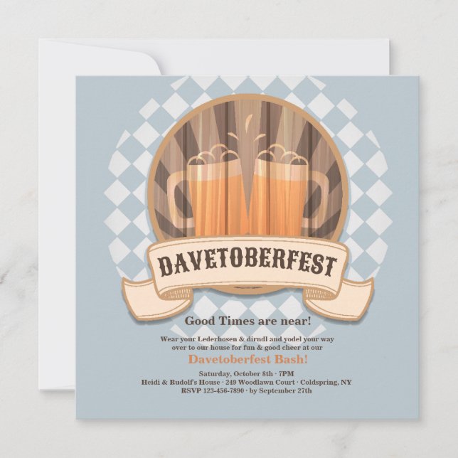 Invitation Oktoberfest Party personnalisée (Devant)
