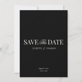 Invitation Old Money Black & White | Save The Date Card
