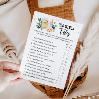 Invitation Old Wives Tales Game Baby Is Brewing card pink