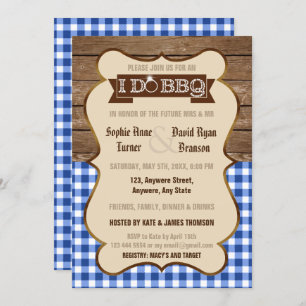 Invitation Old Wood En vichy I DO BBQ Engagement Party Invita