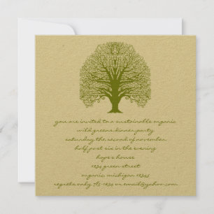 Invitation Olive Green Rustic et Whimssl Tree