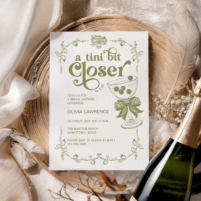 Invitation Olive Green un peu plus près de moi (Créateur téléchargé)