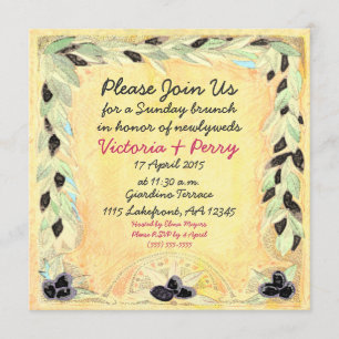 Invitation Olive méditerranéenne faite sur commande et