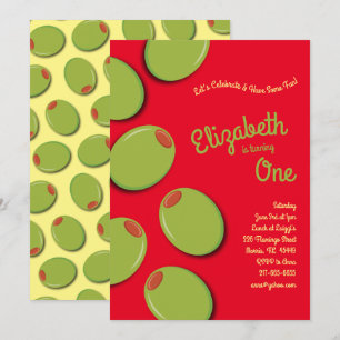 Invitation Olives vertes Enfant 1er fête d'anniversaire