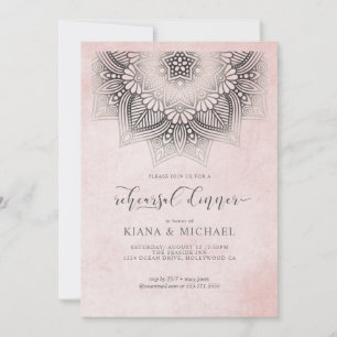 Invitation Olivia Bosek Mandala Dentelle Rose Poussiéreuse ID