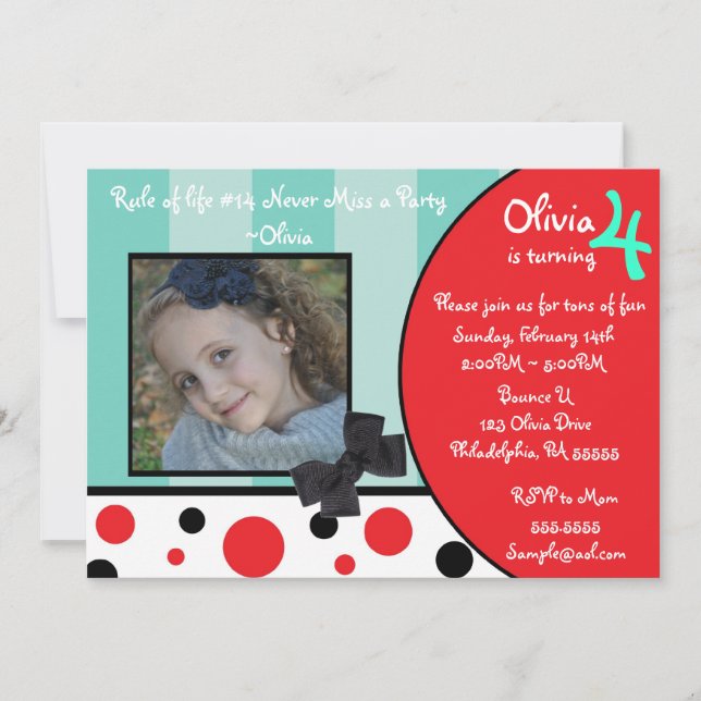 Invitation Olivia L'Invitation Inspirée Par Le Cochon (Devant)
