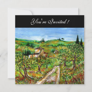 Invitation OLiviers en Toscane,jaune vert noir