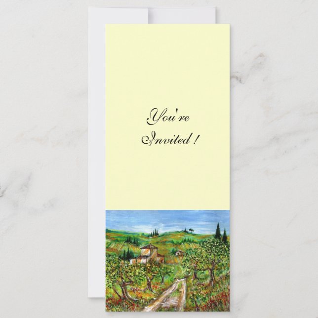 Invitation OLIVIERS EN TOSCANE, vert blanc (Devant)