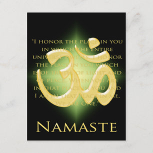Invitation Om en noir et or - Namaste