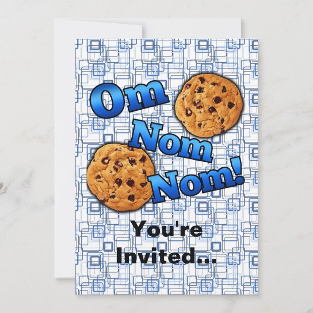Invitation Om Nom Nom Nom, Mème Love Cookies (Devant)