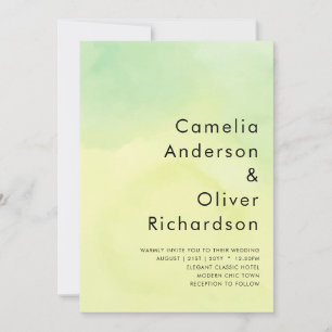 Invitation OMBRE All-in-1 Budget Lemon Lime Wedding Invite
