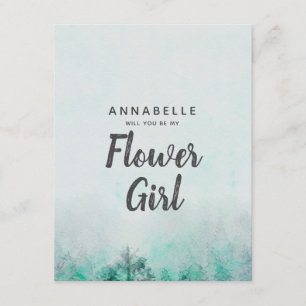 Invitation Ombre Forest Aquarelle Vous Serez Ma Fille Fleur