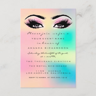 Invitation Ombre Holographique Pastel Bridal Sweet 16e Eyelas
