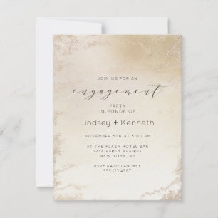 Invitation Ombre Jaune Gold Froid Foil Engagement