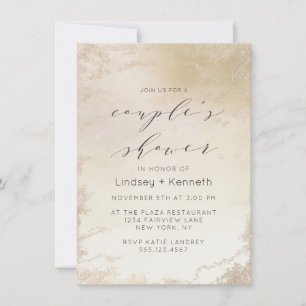 Invitation Ombre Jaune Or Frosted Foil Chic Wedding shower