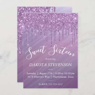 Invitation Ombre Sweet de séchage 16   Douce dégradé violet