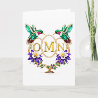 Invitation OMN Hummingbird Any Letters Custom Folded Wedding