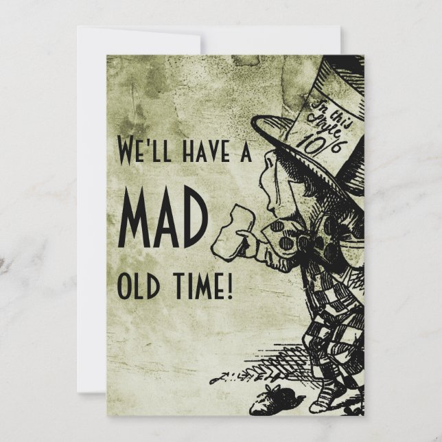 Invitation On aura un vieux temps fou ! (Mad Hatter - vert) (Devant)