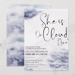 Invitation on cloud nine birthday 