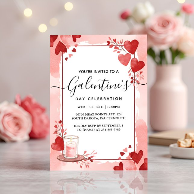 Invitation On Love Cute Femme Ado Fille Galentines Jour Vacan (Créateur téléchargé)