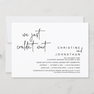Invitation On ne pouvait pas attendre, Mariage Elopement Part