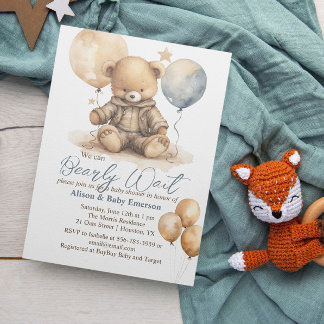 Invitation On peut à peine attendre l'invitation Baby shower 