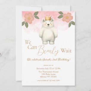 Invitation On Peut Attendre Assez Mignonne Ours Anniversaire