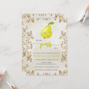 Invitation On peut attendre avant l'automne Baby shower de po
