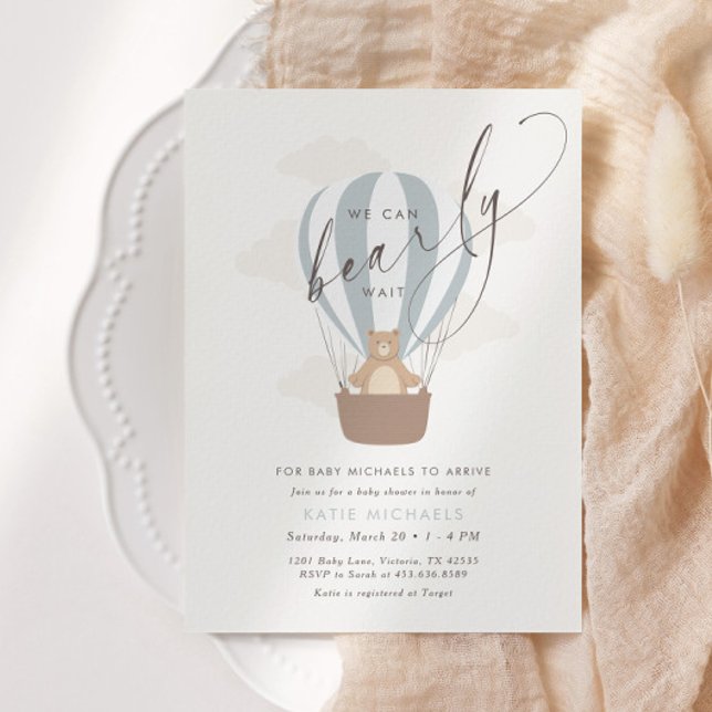 Invitation On Peut Attendre | Baby Boy Blue Balloon Douche (Créateur téléchargé)