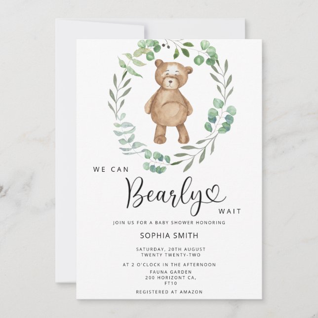 Invitation On peut attendre baby shower (Devant)