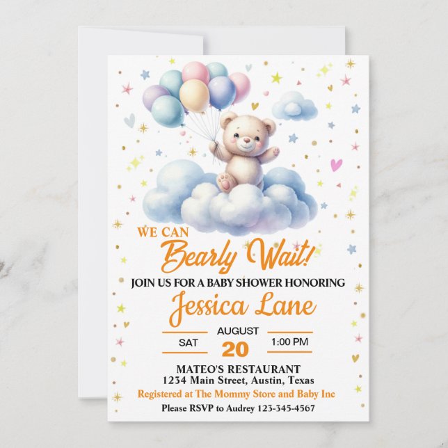Invitation On Peut Attendre, Baby shower (Devant)