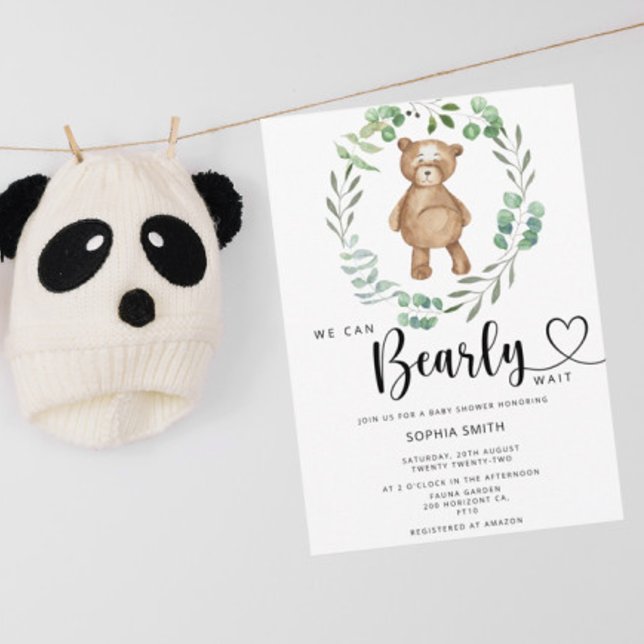 Invitation On peut attendre baby shower (Créateur téléchargé)
