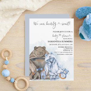 Invitation On peut attendre bleu Vêtements de garçon Aquarell