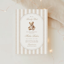 On Peut Attendre Élégant Baby shower Ours Teddy