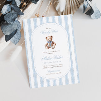 Invitation On Peut Attendre Élégant Baby shower Ours Teddy