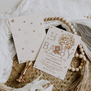Invitation On peut attendre le Baby shower Brown de l'ours