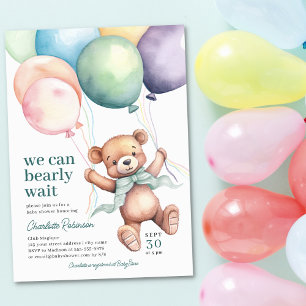 Invitation On Peut Attendre Le Baby shower De Ballons Ours En