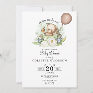 Invitation On Peut Attendre Le Baby shower De Ballons Ours En