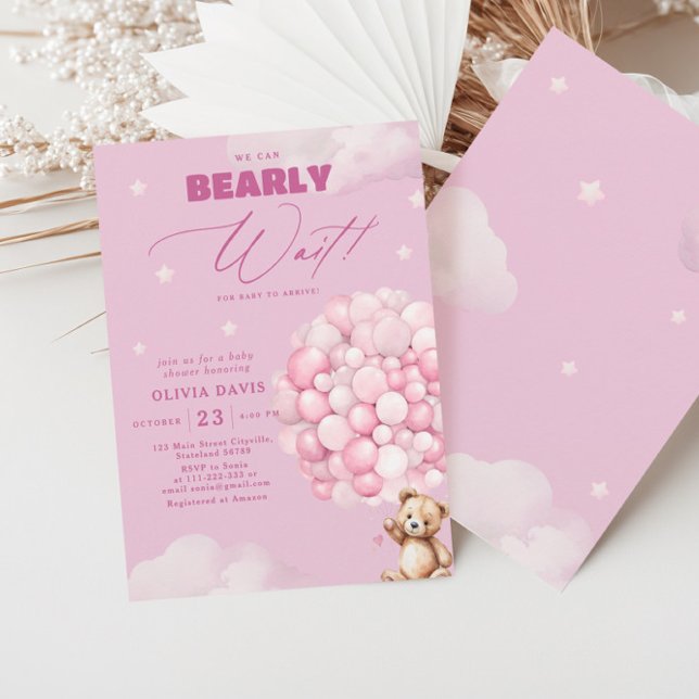 Invitation On Peut Attendre Le Baby shower De Balloon De Fill (Créateur téléchargé)