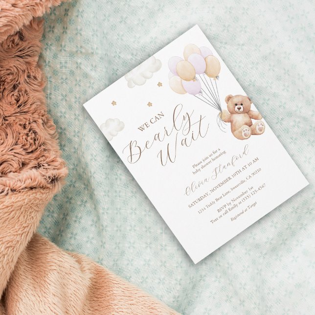 Invitation On peut attendre le Baby shower de fille rose (Créateur téléchargé)