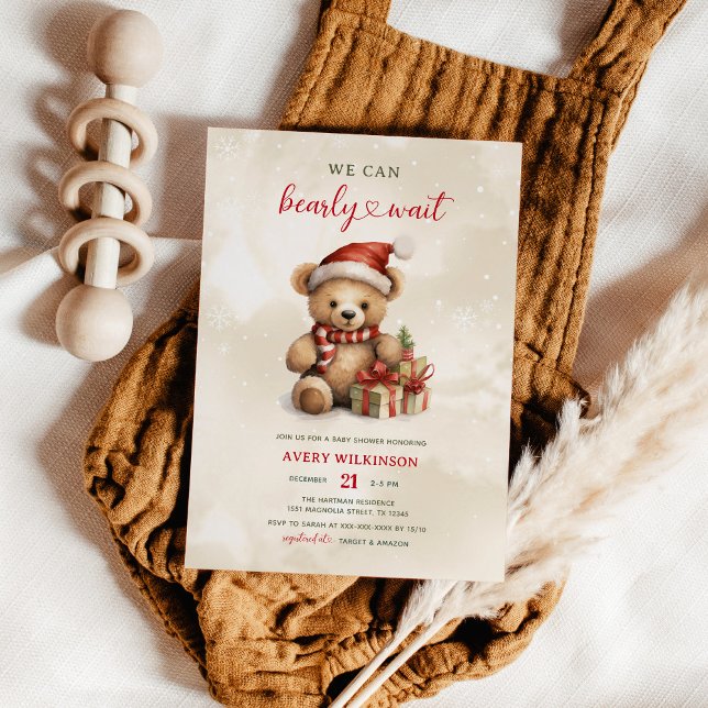 Invitation On peut attendre le Baby shower de Noël (Créateur téléchargé)